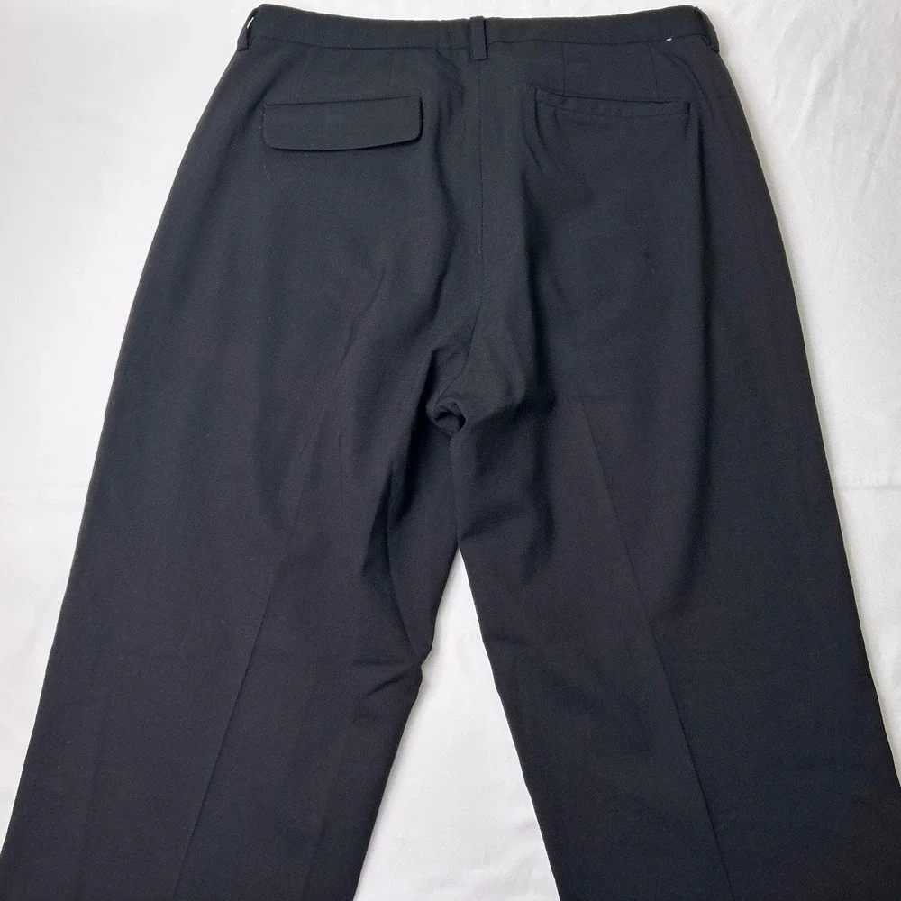 Banana Republic Men Wool Blend Stretch Straight Leg Dress Pants Size 33x32 Black